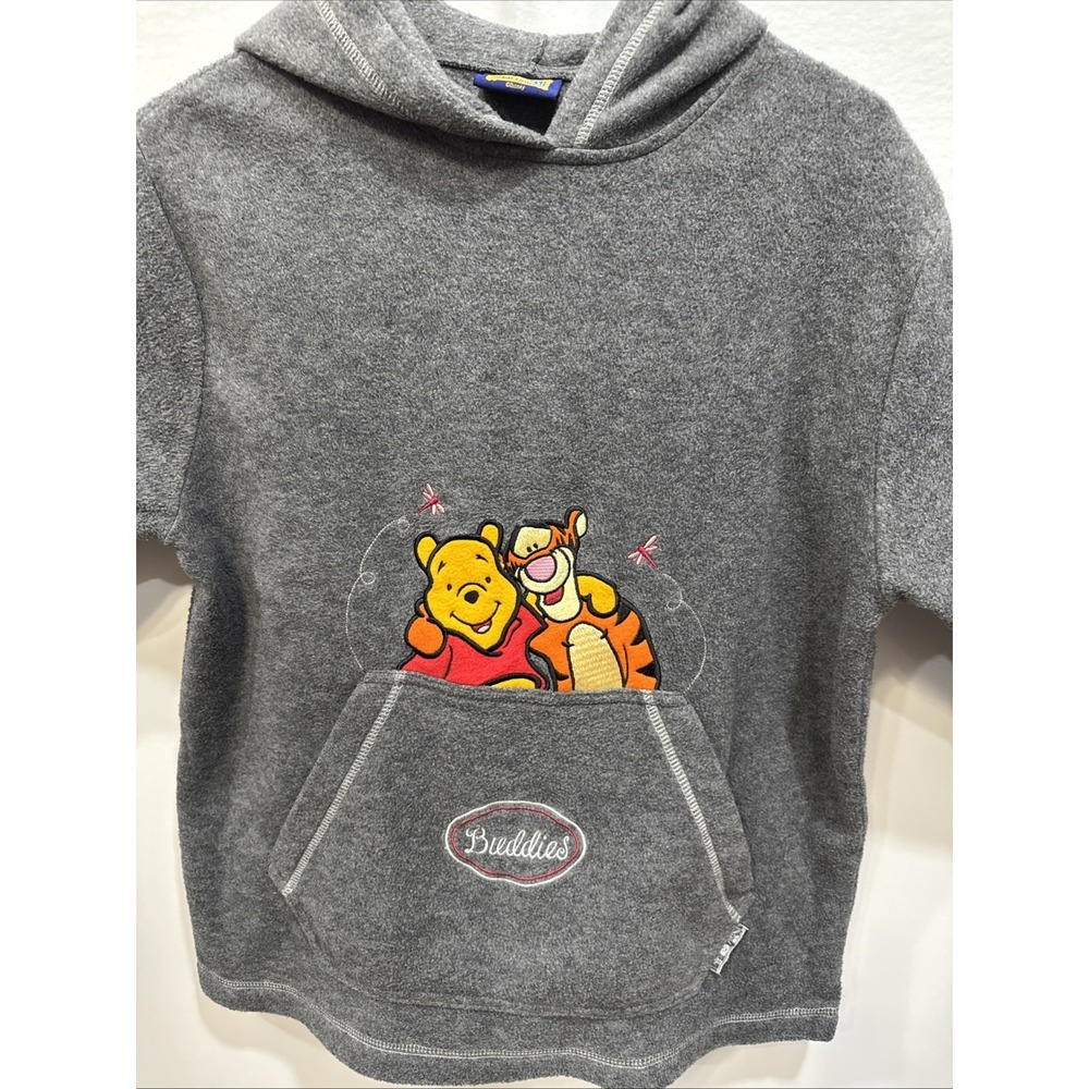 Vintage 90s/Y2k Disney Pooh Tigger Buddies Fleece Pullover Hoodie Size Medium